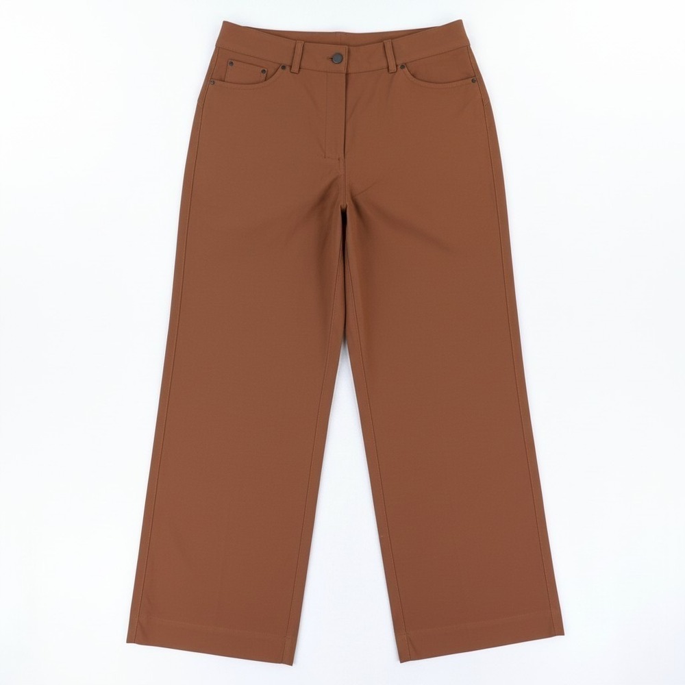 Lululemon Pants Womens 31 Brown City Sleek 5 Pkt Wide Leg Crop Chino Stretch NWT